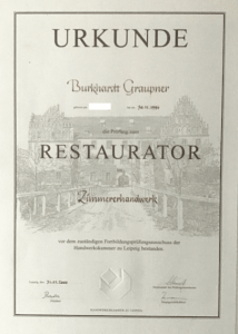 Restaurator Brief Burkhardt Graupner